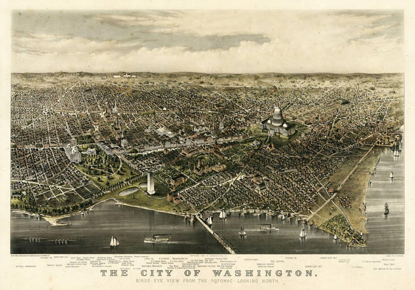 无人,横图,俯视,地图,首都,历史,古董,华盛顿特区,彩图,高角度拍摄