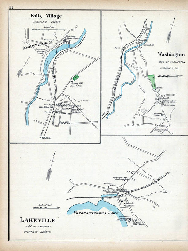 无人,竖图,地图,历史,古董,康涅狄格州,彩图