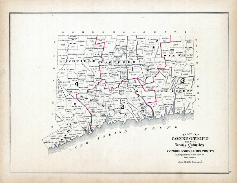 无人,横图,地图,历史,古董,康涅狄格州,彩图