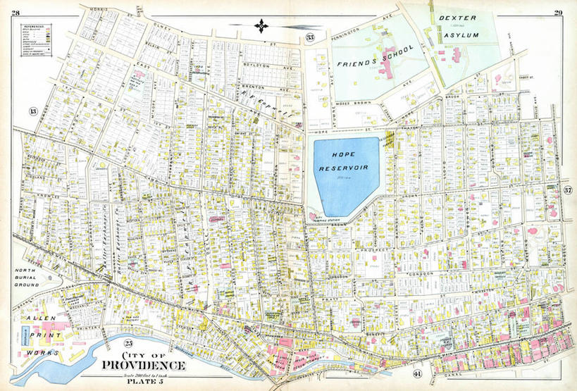 无人,横图,地图,历史,古董,罗得岛,普罗维登斯,彩图