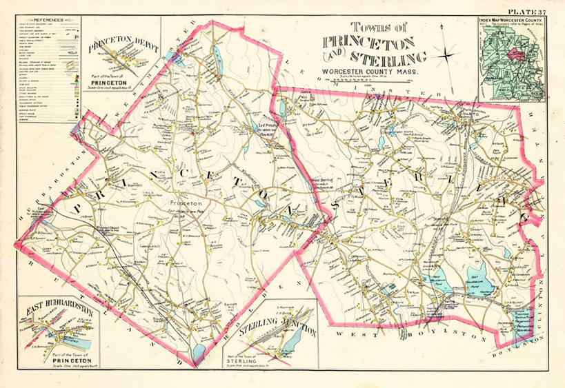 无人,横图,地图,城镇,历史,古董,马萨诸塞,彩图,英镑符号