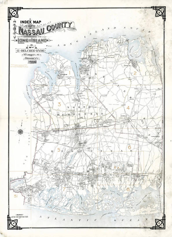 无人,竖图,地图,历史,古董,纽约州,彩图,纳苏县