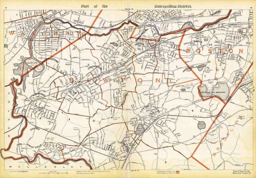 无人,横图,地图,历史,古董,波士顿,马萨诸塞,彩图