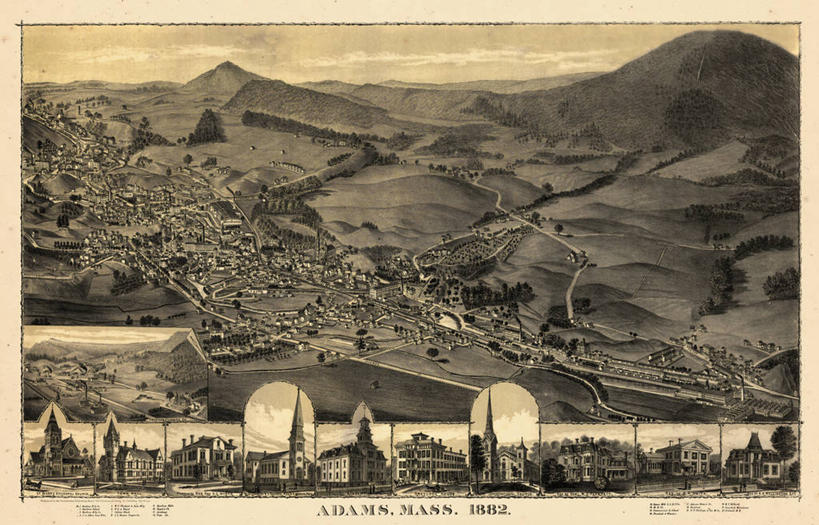 无人,横图,俯视,地图,历史,古董,马萨诸塞,亚当斯,彩图,高角度拍摄