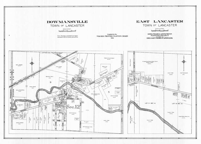 无人,横图,地图,城镇,历史,古董,纽约州,兰开斯特,彩图