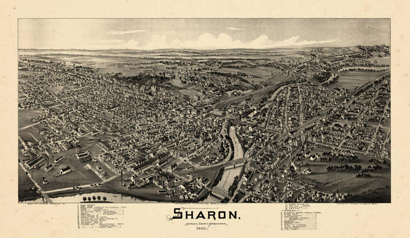 无人,横图,俯视,地图,历史,古董,宾夕法尼亚,彩图,高角度拍摄,沙隆