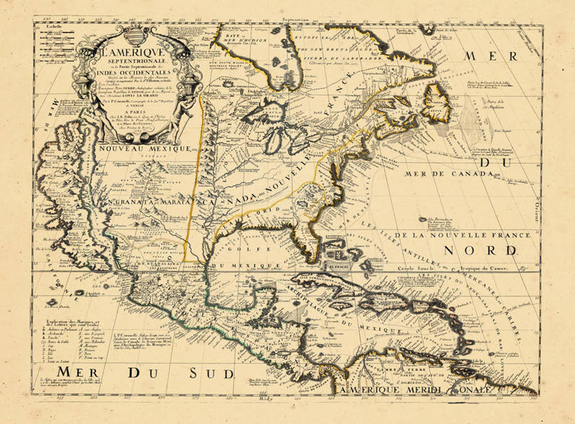 无人,横图,地图,世界地图,历史,古董,北美,西印度群岛,中美洲,彩图