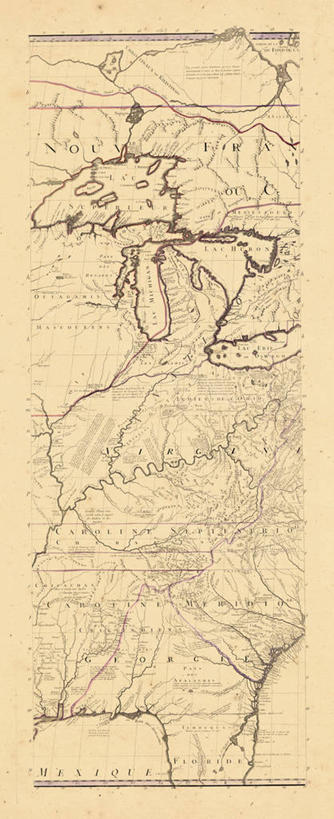无人,竖图,全景,地图,历史,古董,北美,五大湖,彩图