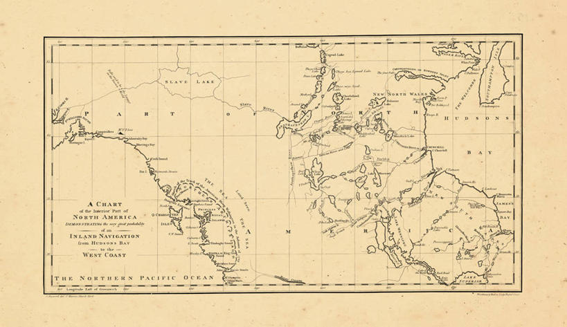 无人,横图,地图,加拿大,历史,古董,北美,彩图
