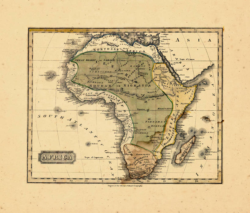 无人,横图,地图,非洲,历史,古董,彩图