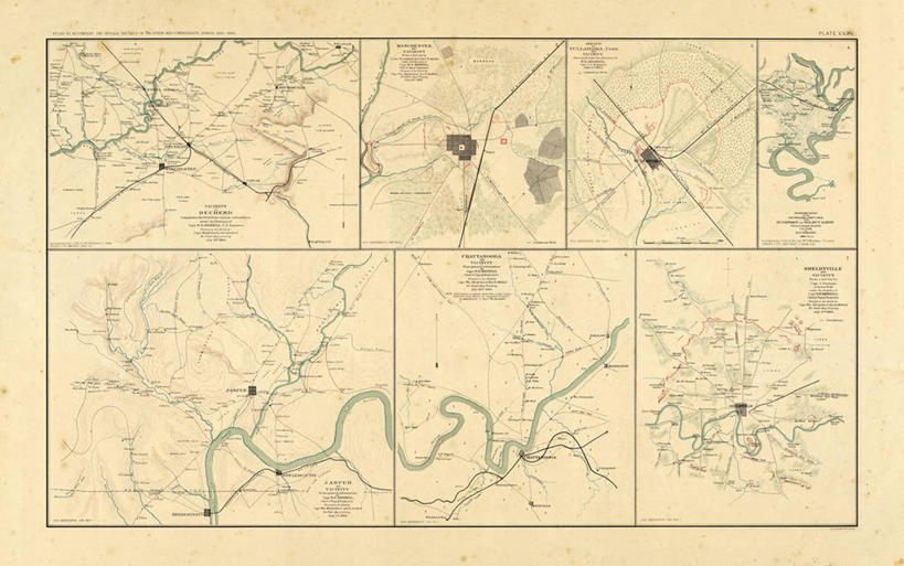 无人,横图,地图,城镇,历史,古董,北美,田纳西,彩图