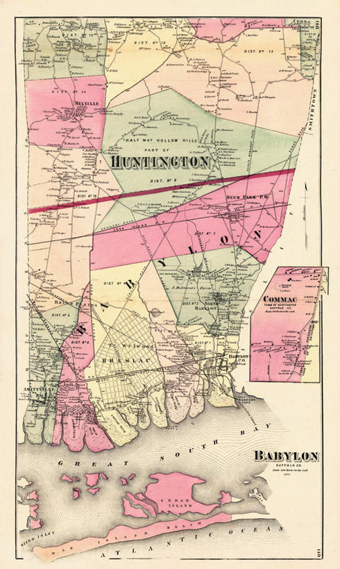 无人,竖图,地图,城镇,历史,古董,纽约州,巴比伦,彩图,地图学