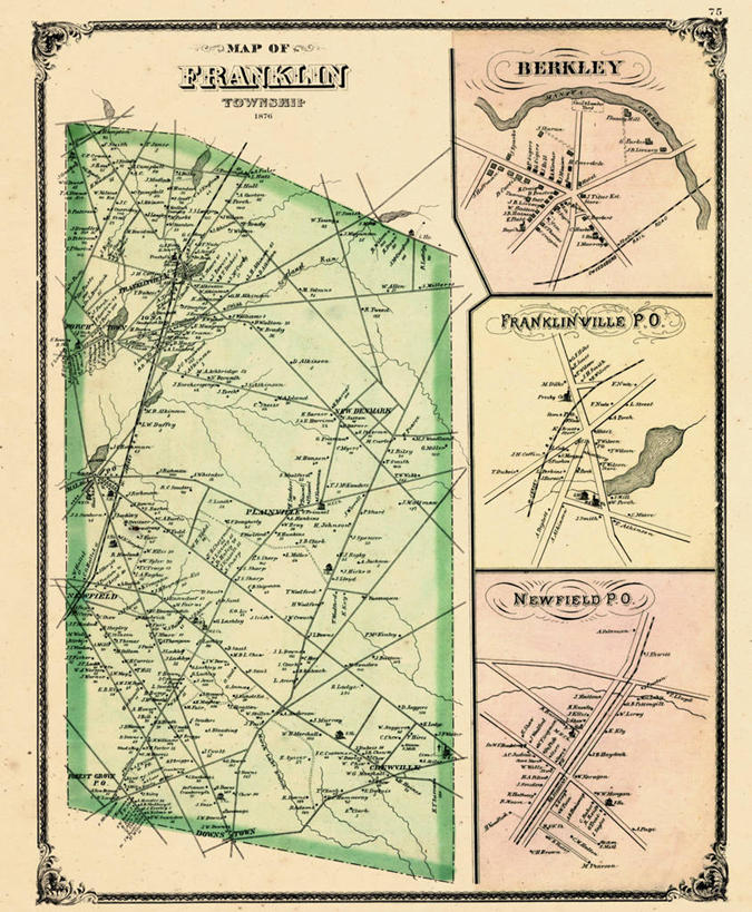 无人,竖图,地图,城镇,历史,古董,新泽西,彩图,多义词,地图学