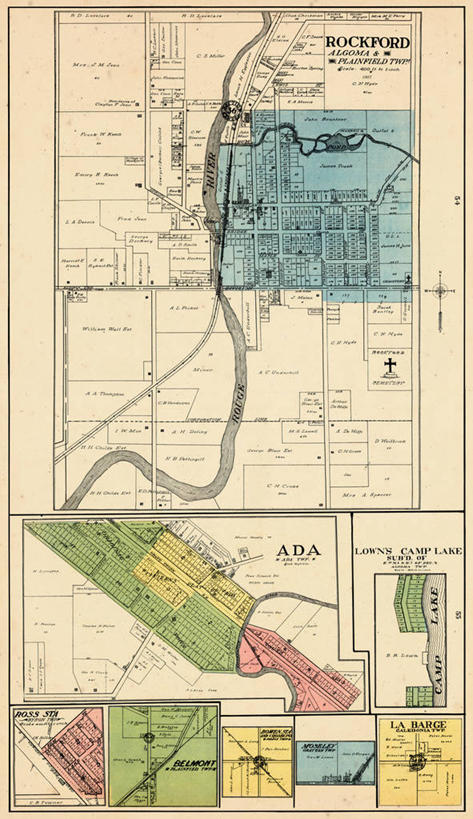无人,竖图,地图,美国,城镇,历史,古董,北美,北美洲,美洲,北亚美利加洲,亚美利加洲,密歇根,密歇根州,貂熊州,狼獾之州,狼獾州,彩图,美利坚合众国,地图学,贝尔蒙