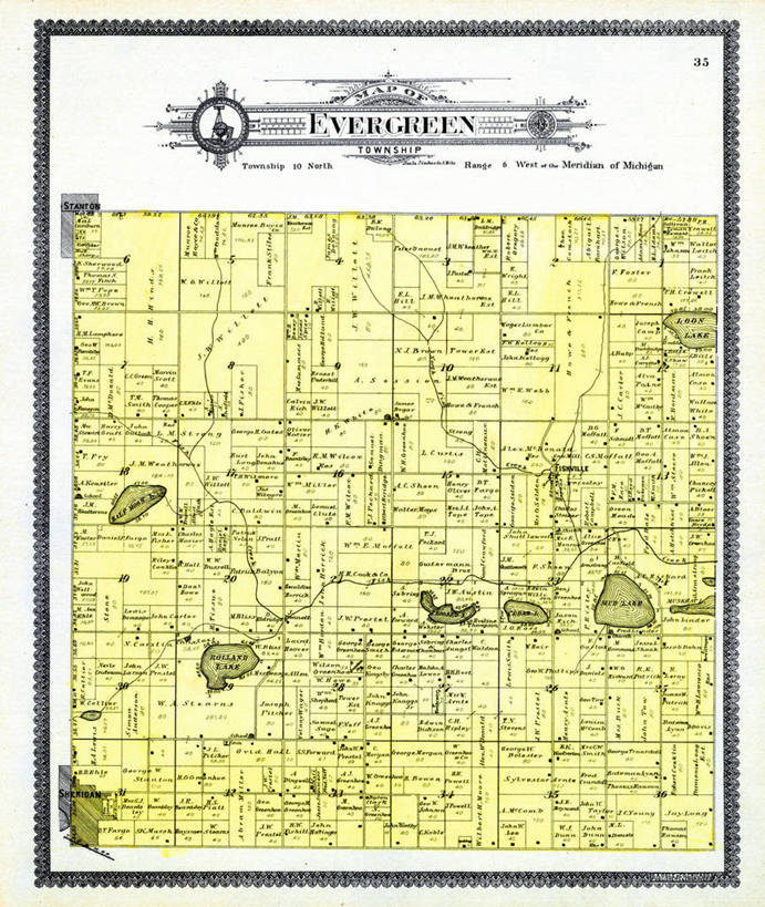 无人,竖图,地图,美国,历史,古董,北美,北美洲,美洲,常绿树,北亚美利加洲,亚美利加洲,密歇根,密歇根州,貂熊州,狼獾之州,狼獾州,彩图,美利坚合众国,地图学