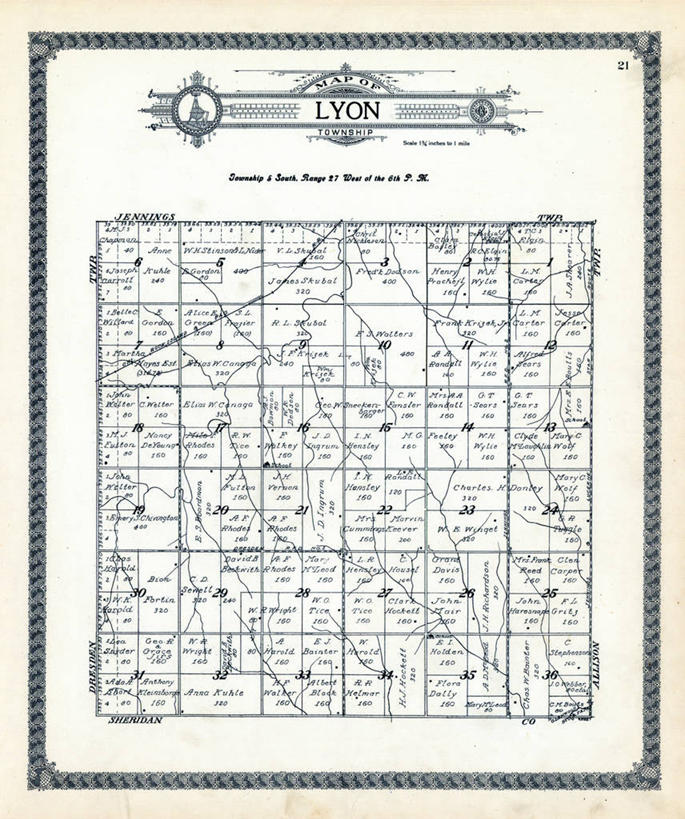 无人,竖图,地图,历史,古董,里昂,堪萨斯,彩图,地图学