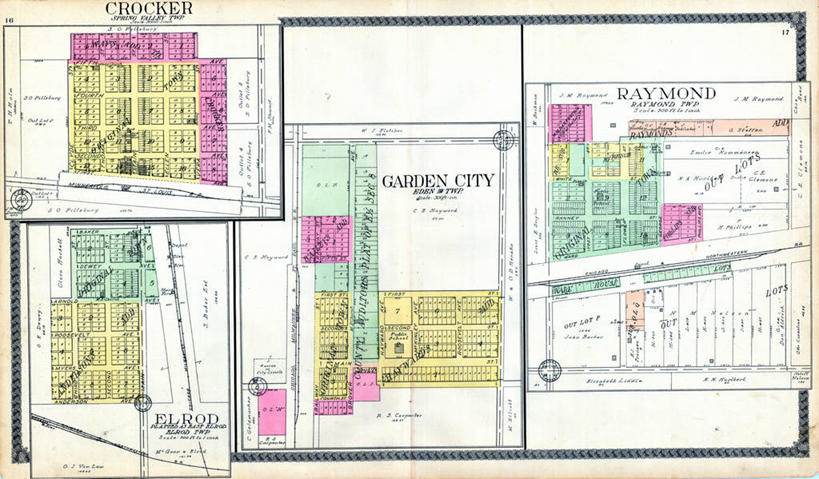 无人,横图,地图,城镇,历史,古董,南达科他州,彩图,雷蒙德,地图学