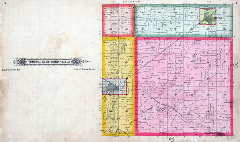 无人,横图,地图,历史,古董,胡桃,堪萨斯,彩图,地图学