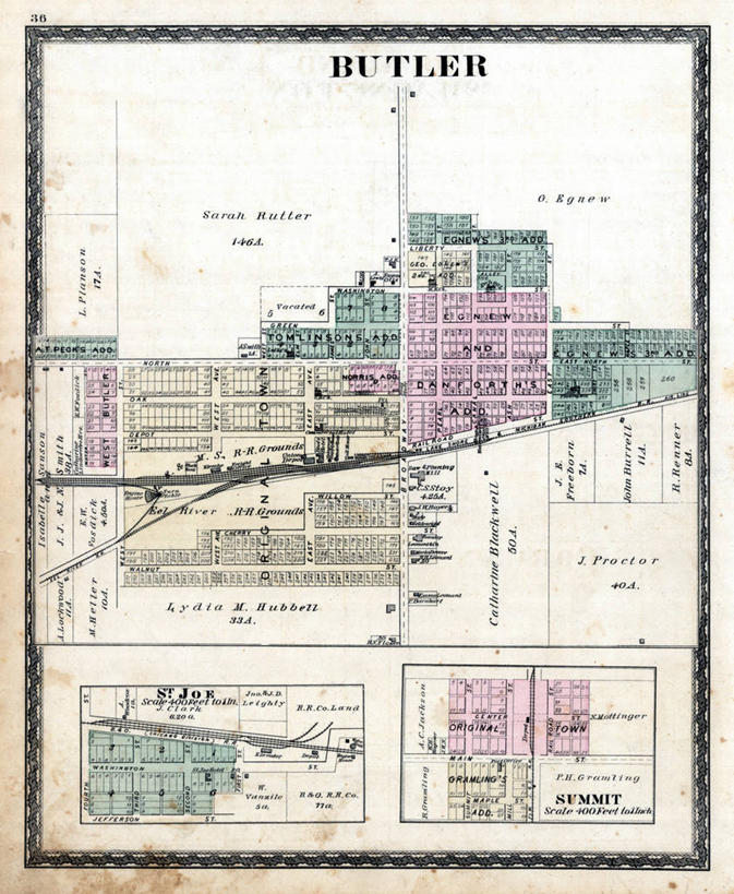 无人,管家,竖图,地图,城镇,历史,古董,彩图,地图学