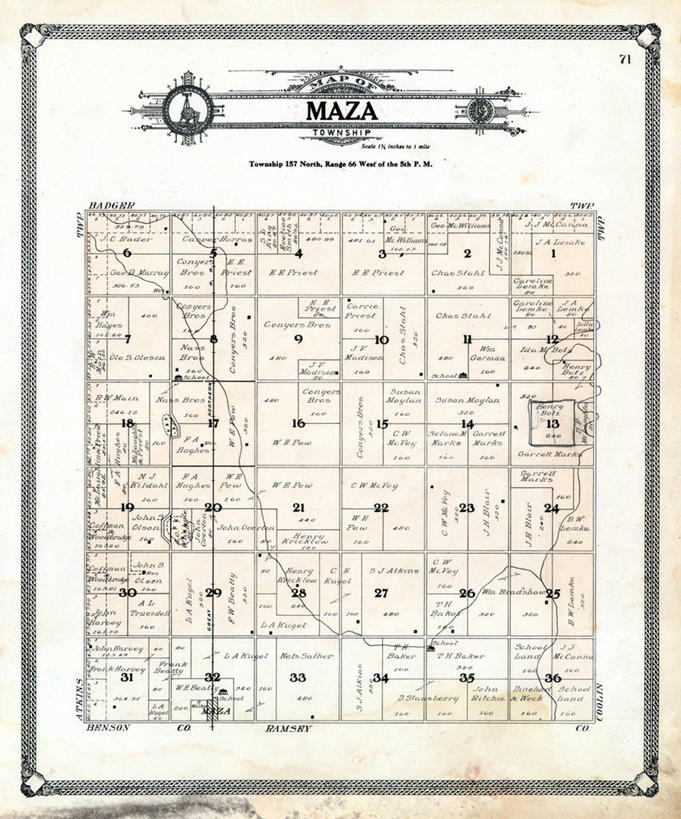 无人,竖图,地图,历史,古董,北达科他州,彩图,地图学