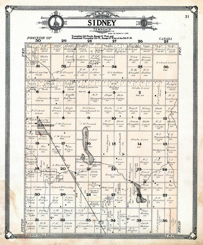 无人,竖图,地图,历史,古董,北达科他州,彩图,地图学