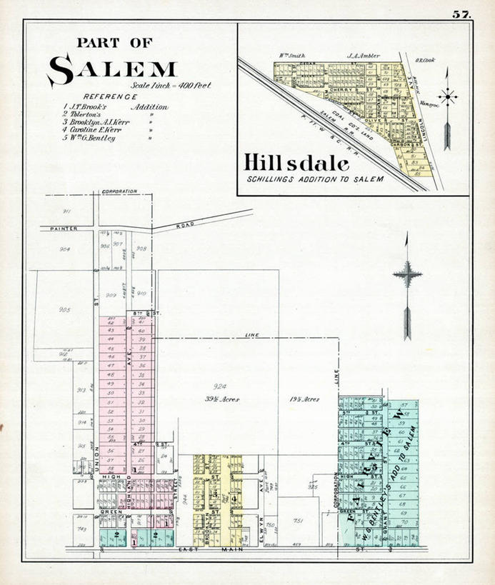 无人,竖图,地图,城镇,历史,古董,俄亥俄州,塞伦,彩图,地图学