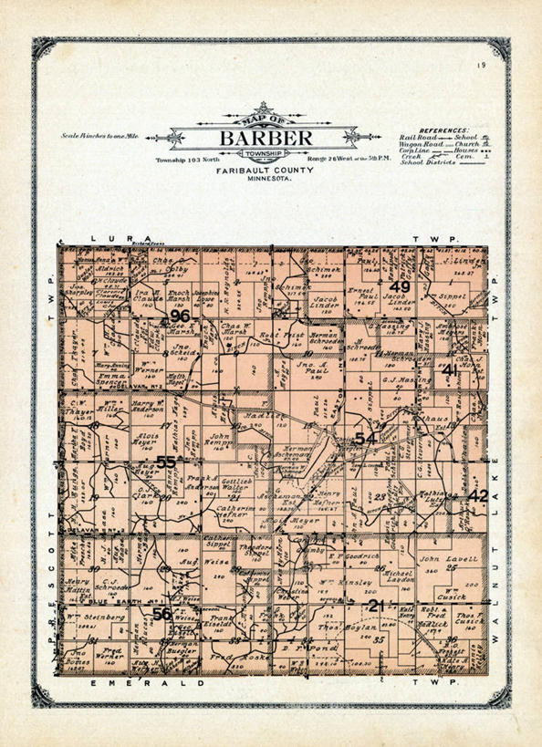 无人,理发师,竖图,地图,历史,古董,明尼苏达,彩图,地图学