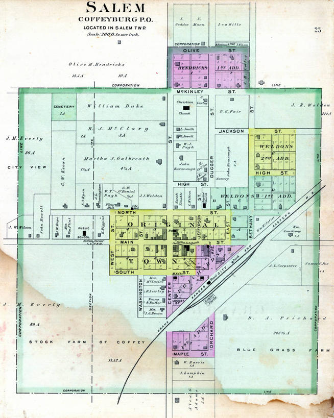 无人,竖图,地图,城镇,历史,古董,密苏里,塞伦,彩图,地图学