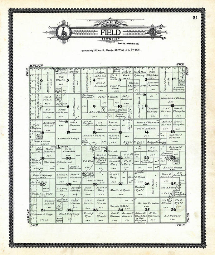 无人,竖图,地图,田地,历史,古董,北达科他州,彩图,地图学