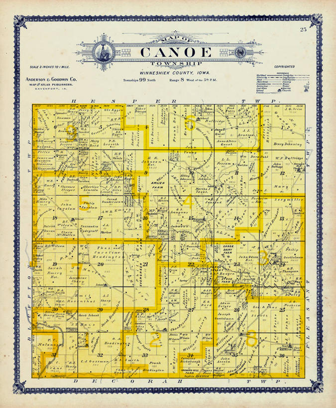 无人,竖图,地图,历史,古董,独木舟,彩图,地图学,爱荷华