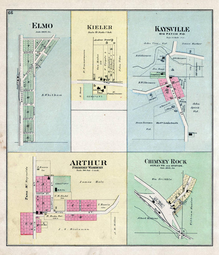 无人,竖图,地图,城镇,历史,古董,威斯康星,岩石,彩图,烟囱岩,地图学
