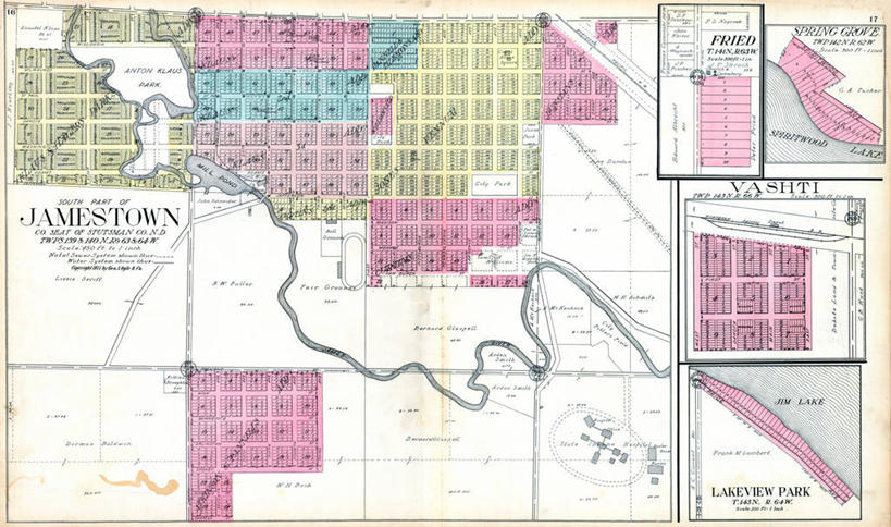 无人,横图,地图,油炸,历史,古董,北达科他州,詹姆斯敦,彩图,地图学