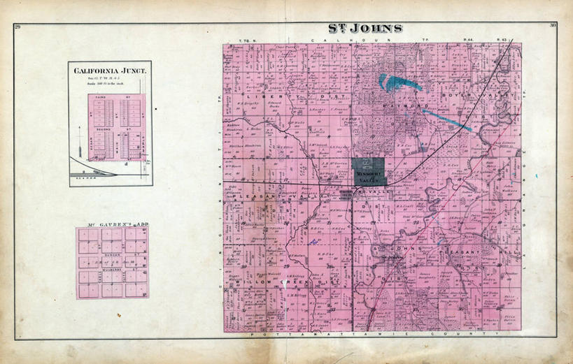 无人,横图,地图,城镇,历史,古董,彩图,雷蒙德,地图学,爱荷华