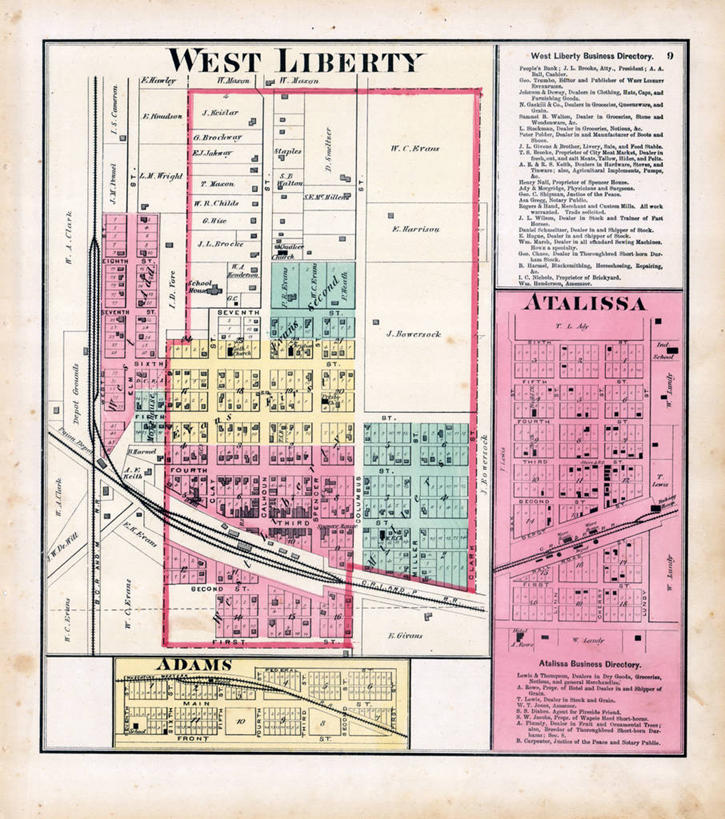 无人,竖图,地图,城镇,历史,古董,亚当斯,彩图,地图学,爱荷华