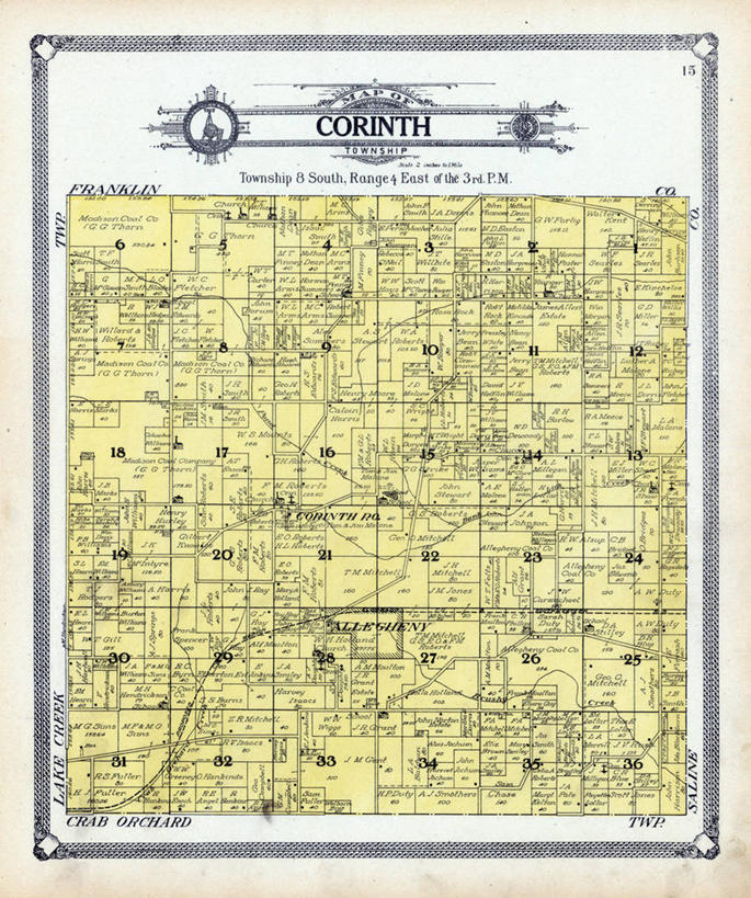 无人,竖图,地图,历史,古董,伊利诺斯州,科林斯湾,彩图,地图学