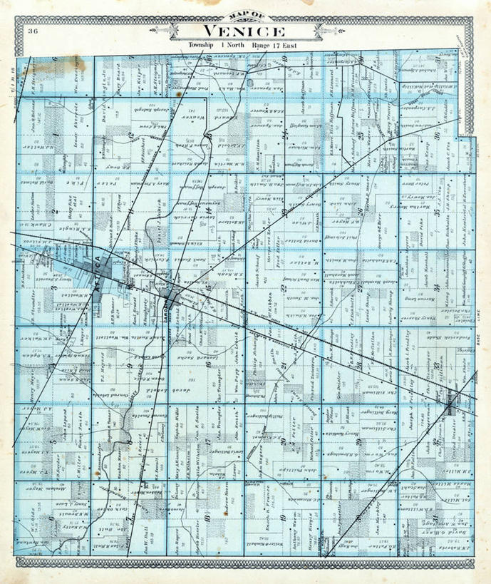 无人,竖图,地图,历史,古董,俄亥俄州,阿提卡,彩图,地图学
