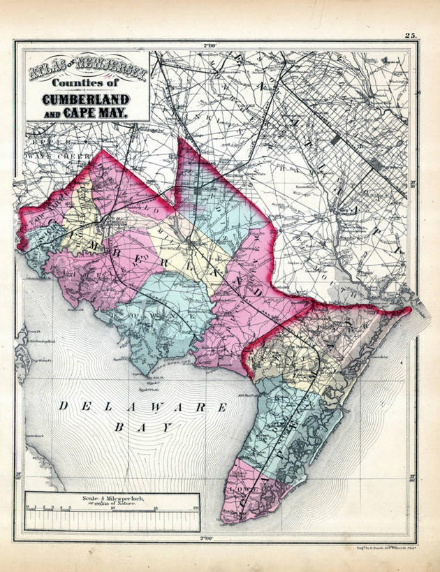 无人,竖图,地图,历史,古董,新泽西,坎伯兰县,开普梅,彩图,地图学