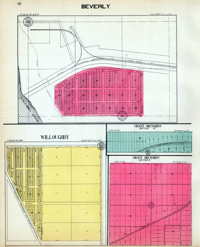 无人,竖图,地图,城镇,历史,古董,华盛顿州,彩图,地图学,贝弗利