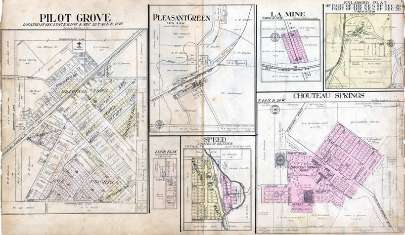 无人,横图,地图,城镇,历史,古董,迅速,密苏里,彩图,地图学