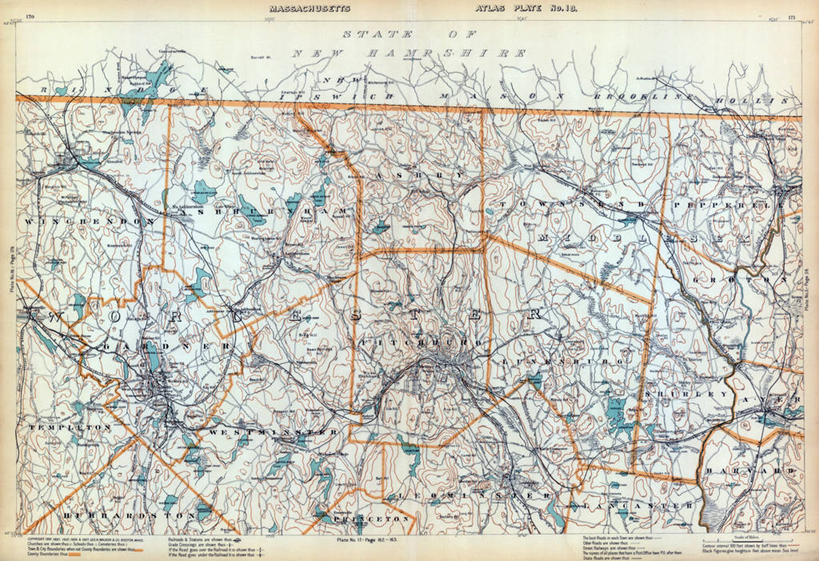 无人,横图,地图,城镇,首都,历史,古董,威斯敏斯特市,马萨诸塞,哈佛大学,彩图,地图学