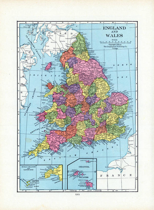 无人,竖图,地图,历史,英格兰,古董,威尔士,彩图,地图学