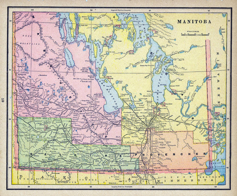 无人,横图,地图,历史,古董,马尼托巴湖,彩图,地图学