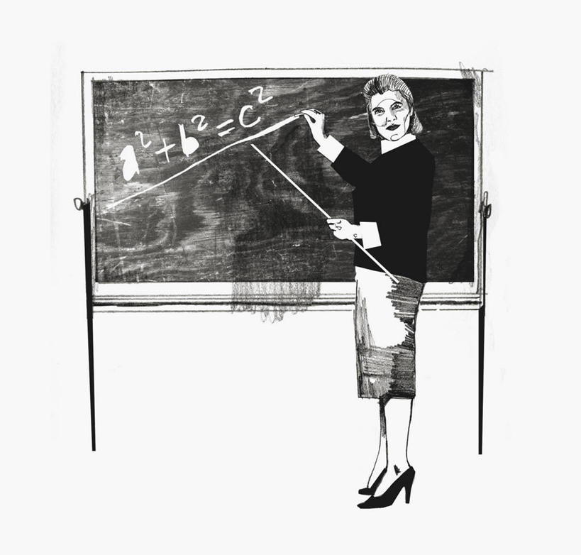 成年人,老年人,一个人,教师,站,横图,方图,黑白,插画,室内,留白,侧面,数码,科技,仅一个女性,仅一个人,写,指,阴影,网络,高光,几何,计算机图形,古典,教育,合成,图画,拿着,指点,画,黑板,教,仅一个中年女性,教室,电脑合成图,数码合成图,知识,指向,合成图,数学,肖像,公式,漫画,写实,具体,具象,数学家,波音达猎犬,解决,女人,女性,中年女性