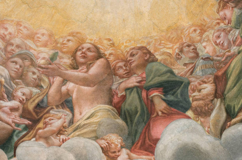 成年人,横图,插画,仰视,绘画,数码,科技,壁炉,阴影,艺术,装饰,网络,光,云,许多人,高光,几何,计算机图形,古典,合成,图画,文化,画,工艺品,品味,取暖,一群人,宗教,小天使,部分,美术,电脑合成图,数码合成图,高雅,基督教,合成图,漫画,斗篷,意大利文化,写实,具体,具象,美学,夏娃,半身,彩图,低角度拍摄,取暖设备,矫饰主义