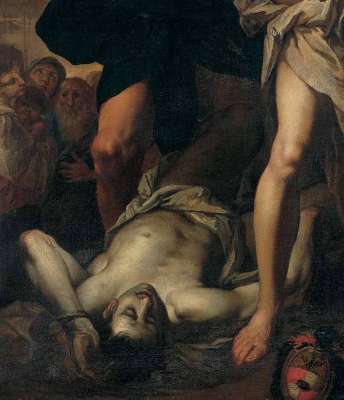 躺,竖图,插画,数码,科技,油画,阴影,网络,高光,几何,计算机图形,合成,图画,画,尸体,死亡,电脑合成图,数码合成图,基督教,合成图,痛苦,漫画,巴洛克风格,写实,具体,具象,尸身,遗体,圣人,拷问,彩图,尸首,殉道者