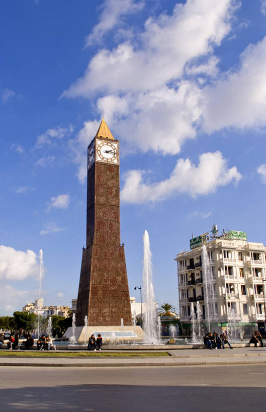 竖图,室外,白天,建筑,非洲,突尼斯,首都,钟塔,地标建筑,摄影,北非,阿非利加洲,突尼斯共和国,突尼斯市,彩图,旅行,突尼斯省