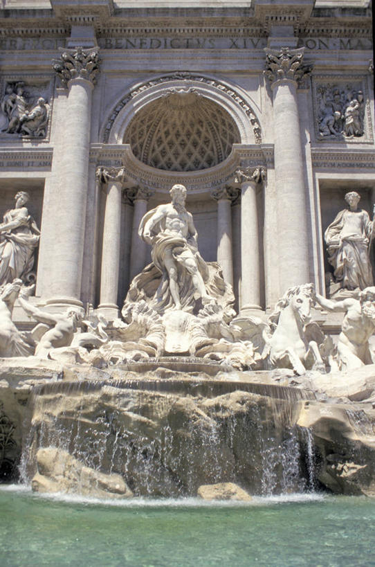 无人,广场,竖图,室外,白天,水,城市,喷泉,雕塑,意大利,标志,符号,柱子,拱门,首都,标识,摄影,意大利文化,特莱维喷泉,性别符号,拉丁文,彩图,男性符号