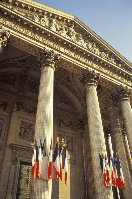 无人,竖图,室外,白天,仰视,建筑,法国,巴黎,首都,摄影,法国文化,法国国旗,柱廊,彩图,低角度拍摄,巴黎万神殿,浅浮雕