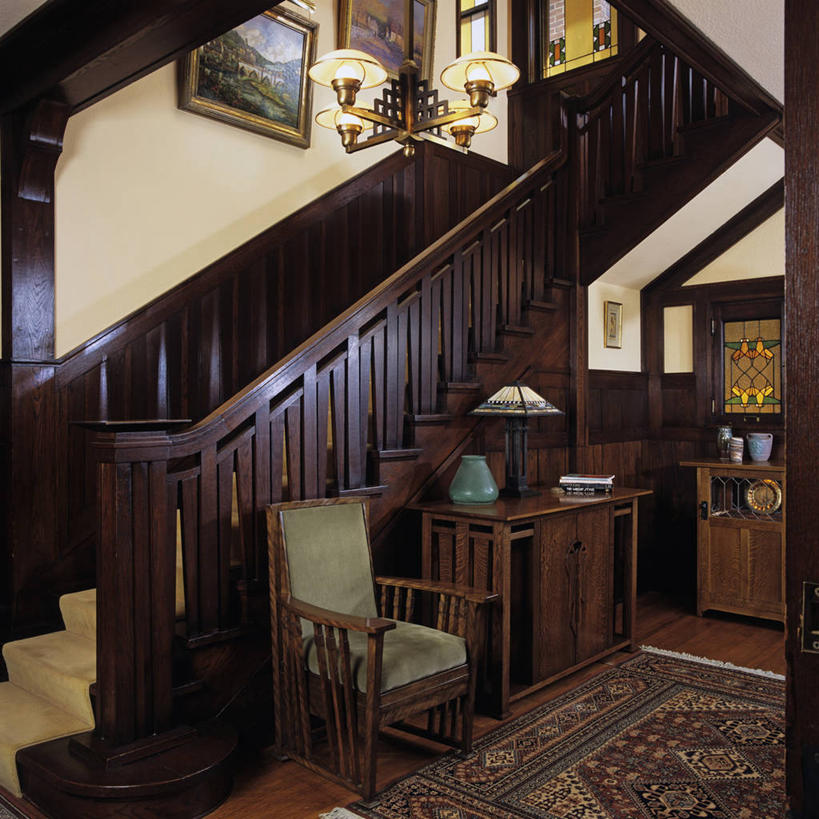 栏杆,地板,楼梯,桌子,椅子,木制,地面,橡树,樱桃木