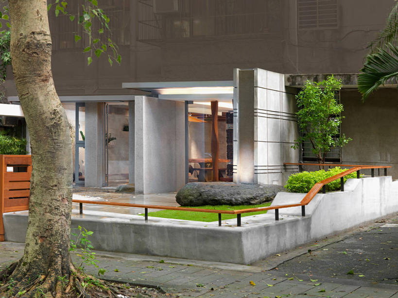 无人,栏杆,横图,室外,白天,建筑,台湾,日光,亚洲,地形,人行道,现代,草,建造,台北